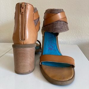 Stacked heel sandals, size 11